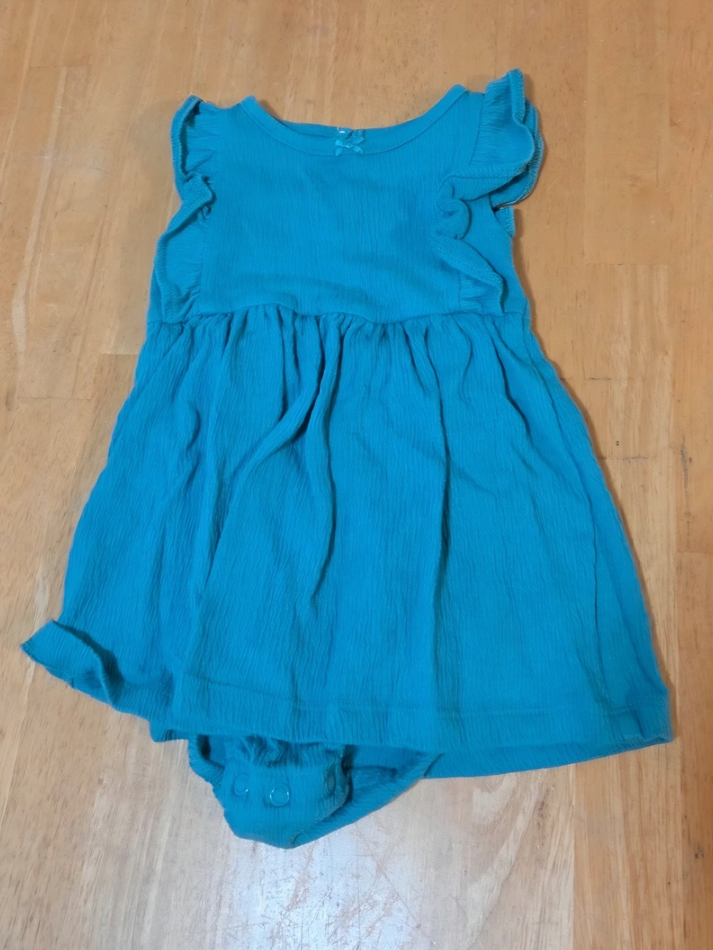 Carter's Teal Ruffle-Sleeve Dress with Matching Bloomer
